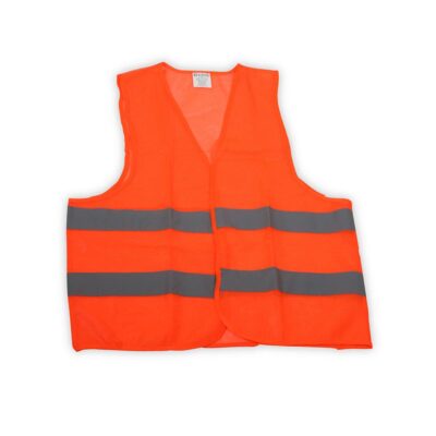 CHALECO T/NARANJA C/CINTA HORIZ-VERT TALLA L 66X56 100GR