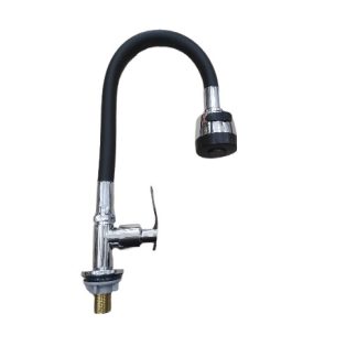 LLAVE VITTO FLEXIBLE 2 FUNCIONES PARED/COCINA COLOR NEGRO