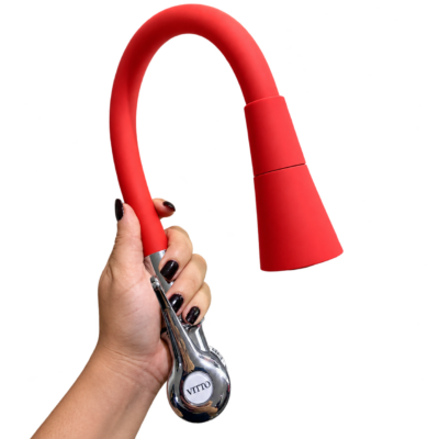 LLAVE VITTO FLEXIBLE 2 FUNCIONES T/CONO PARED/COCINA COLOR ROJO