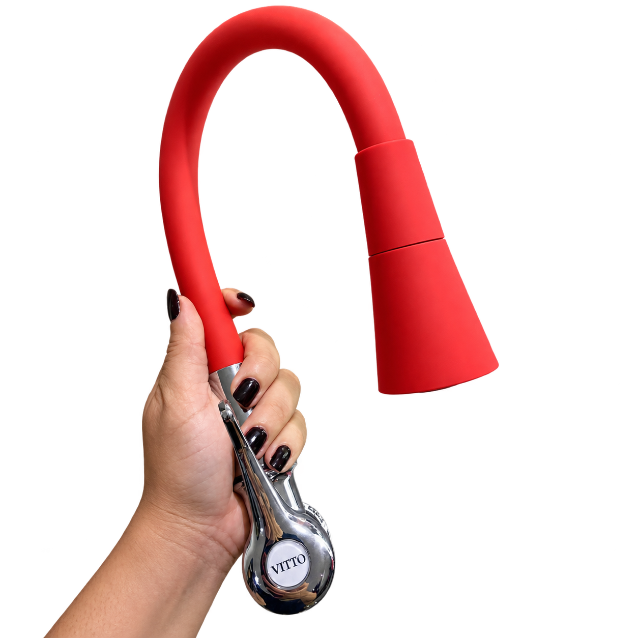 LLAVE VITTO FLEXIBLE 2 FUNCIONES T/CONO PARED/COCINA COLOR ROJO
