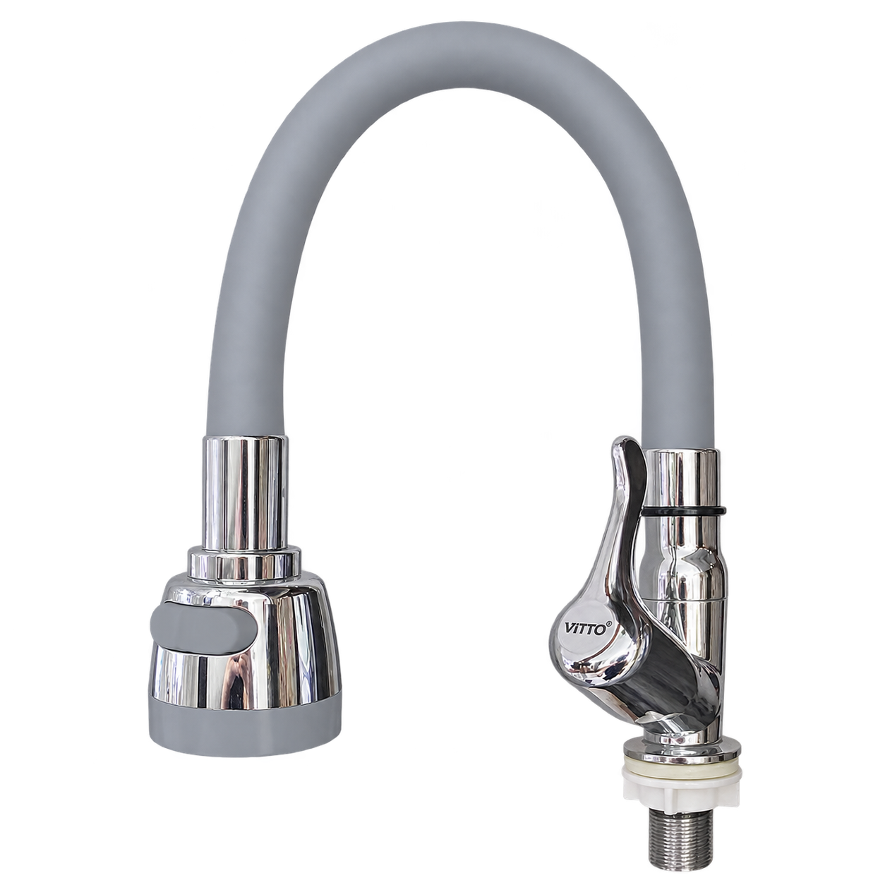 LLAVE VITTO FLEXIBLE 2 FUNCIONES PARED/COCINA COLOR GRIS