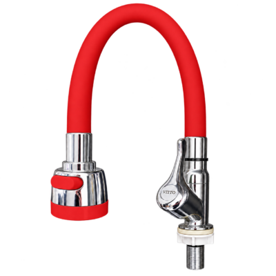 LLAVE VITTO FLEXIBLE 2 FUNCIONES MESÓN/COCINA COLOR ROJO