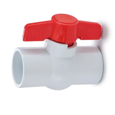 VALVULA ESFÉRICA PVC BLANCA 2" C/MANIJA ROJA