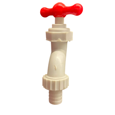 "LLAVE PVC BLANCO 1/2"" P/ JARDIN ESFERICA C/ ACOPLE"