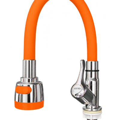 LLAVE VITTO FLEXIBLE 2 FUNCIONES MESÓN/COCINA COLOR NARANJA