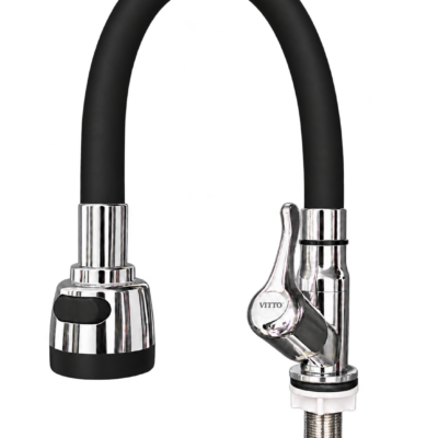 LLAVE VITTO FLEXIBLE 2 FUNCIONES MESÓN/COCINA COLOR NEGRO