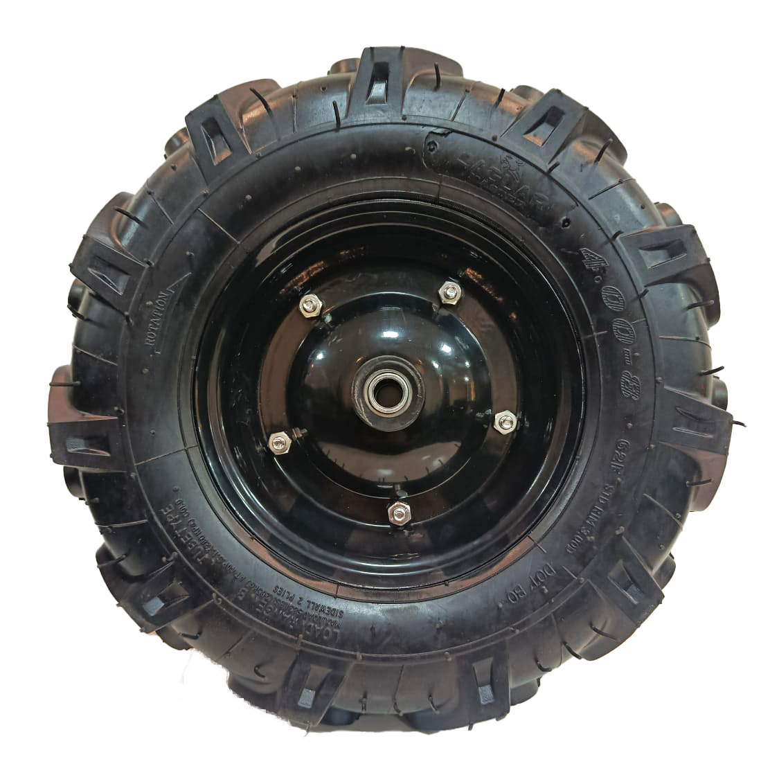 RUEDA 16" NEUMATICA TRACTOR NEGRA EJE 5/8 BOCIN 1-1/2" (4.00-8) - JAGUAR MASTER