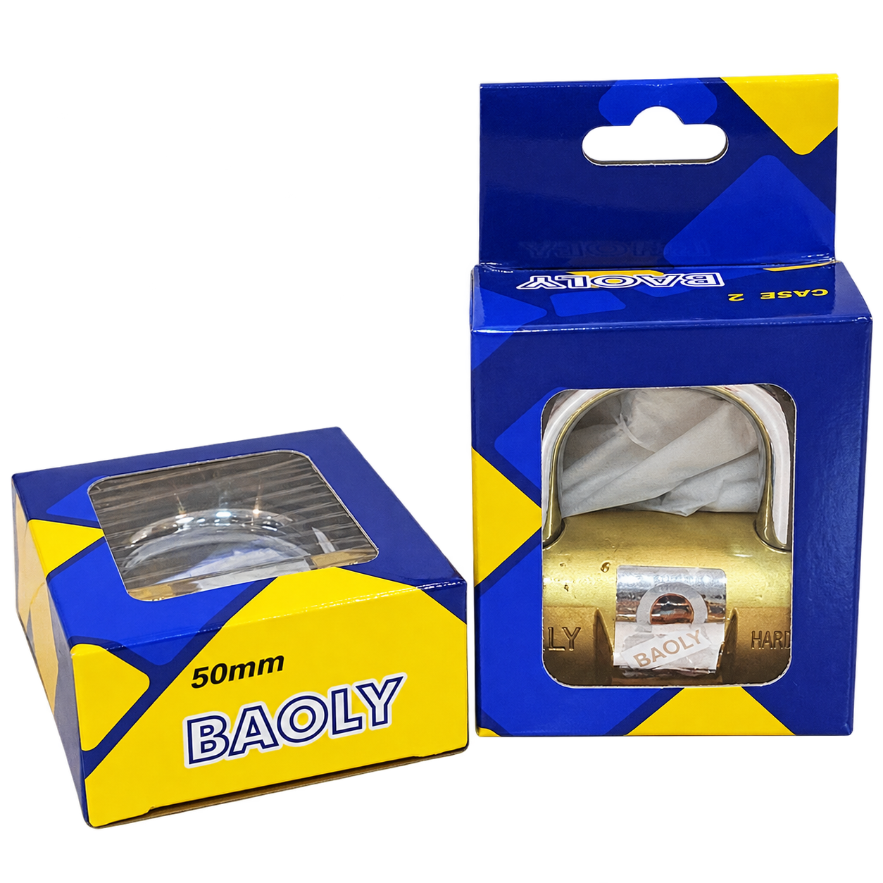 CANDADO DORADO MARCA BAOLY EN CAJA 50MM