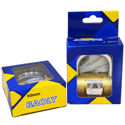 CANDADO DORADO MARCA BAOLY EN CAJA 50MM