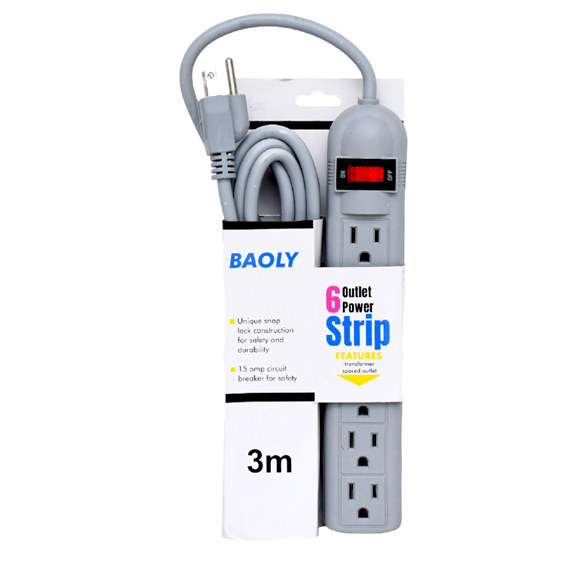 REGLETA DE 6/SERVICIOS CABLE 3MTS