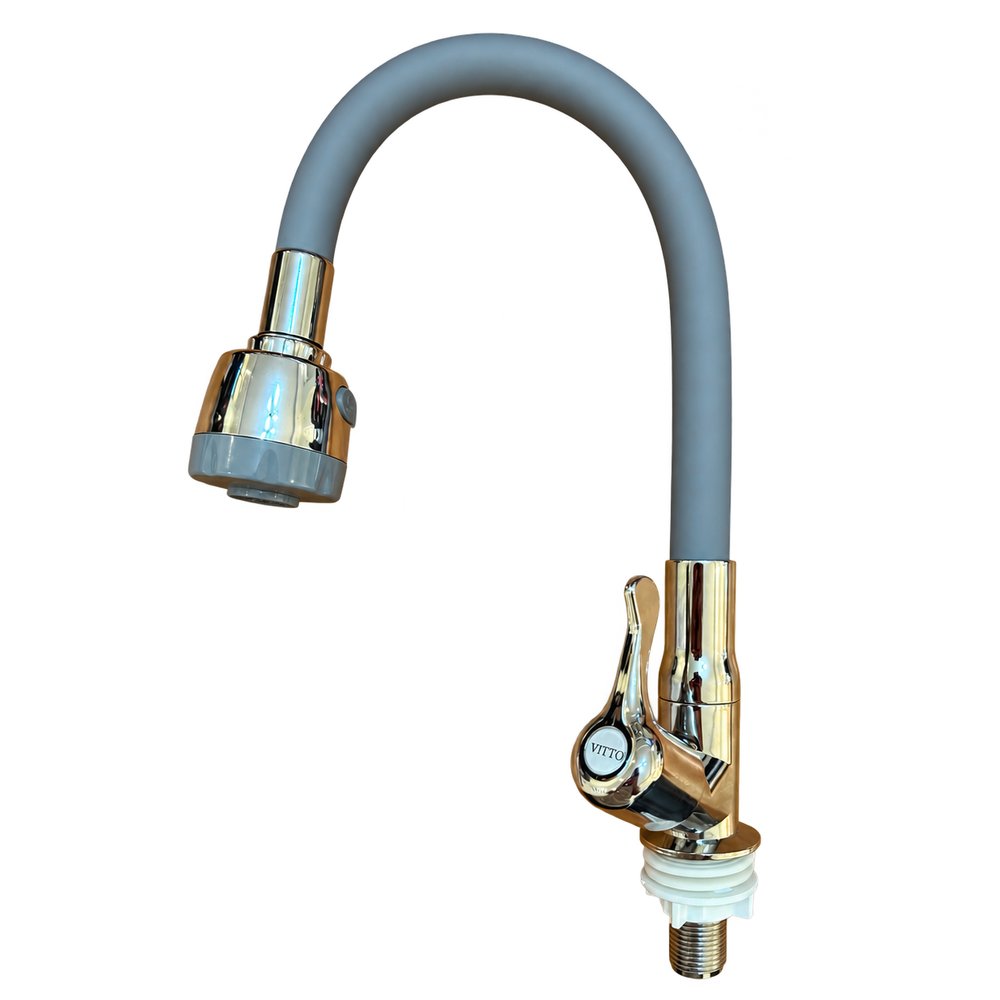 LLAVE VITTO FLEXIBLE 2 FUNCIONES MESÓN/COCINA COLOR GRIS
