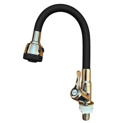 LLAVE VITTO FLEXIBLE 2 FUNCIONES MESÓN/COCINA COLOR NEGRO