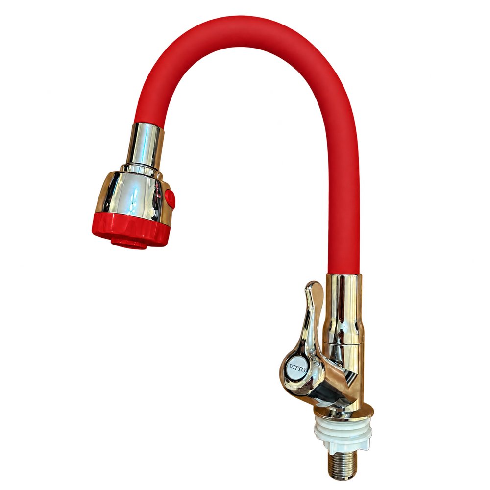LLAVE VITTO FLEXIBLE 2 FUNCIONES MESÓN/COCINA COLOR ROJO