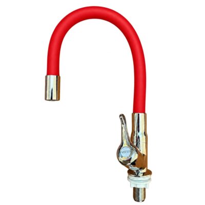 LLAVE VITTO FLEXIBLE MESÓN/COCINA COLOR ROJO