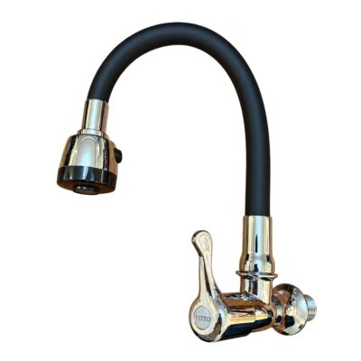 LLAVE VITTO FLEXIBLE 2 FUNCIONES PARED/COCINA COLOR NEGRO