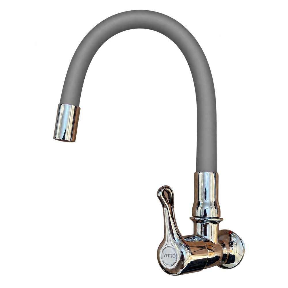 LLAVE VITTO FLEXIBLE PARED/COCINA COLOR GRIS