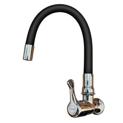 LLAVE VITTO FLEXIBLE PARED/COCINA COLOR NEGRO