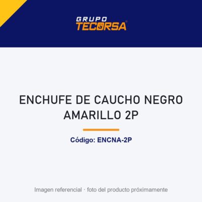 ENCHUFE DE CAUCHO NEGRO AMARILLO 2P