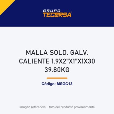 MALLA SOLD. GALV. CALIENTE 1.9X2"X1"X1X30 39.80KG