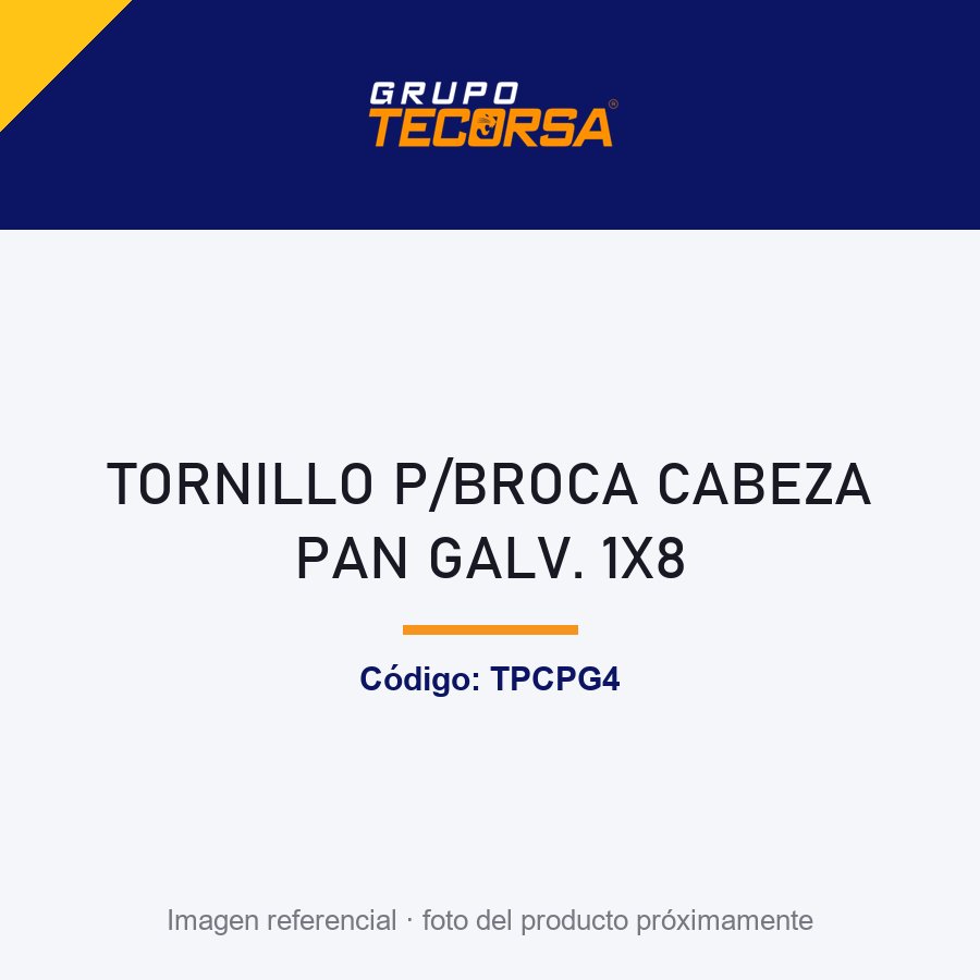 TORNILLO P/BROCA CABEZA PAN GALV. 1X8