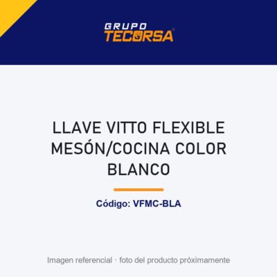 LLAVE VITTO FLEXIBLE MESÓN/COCINA COLOR BLANCO